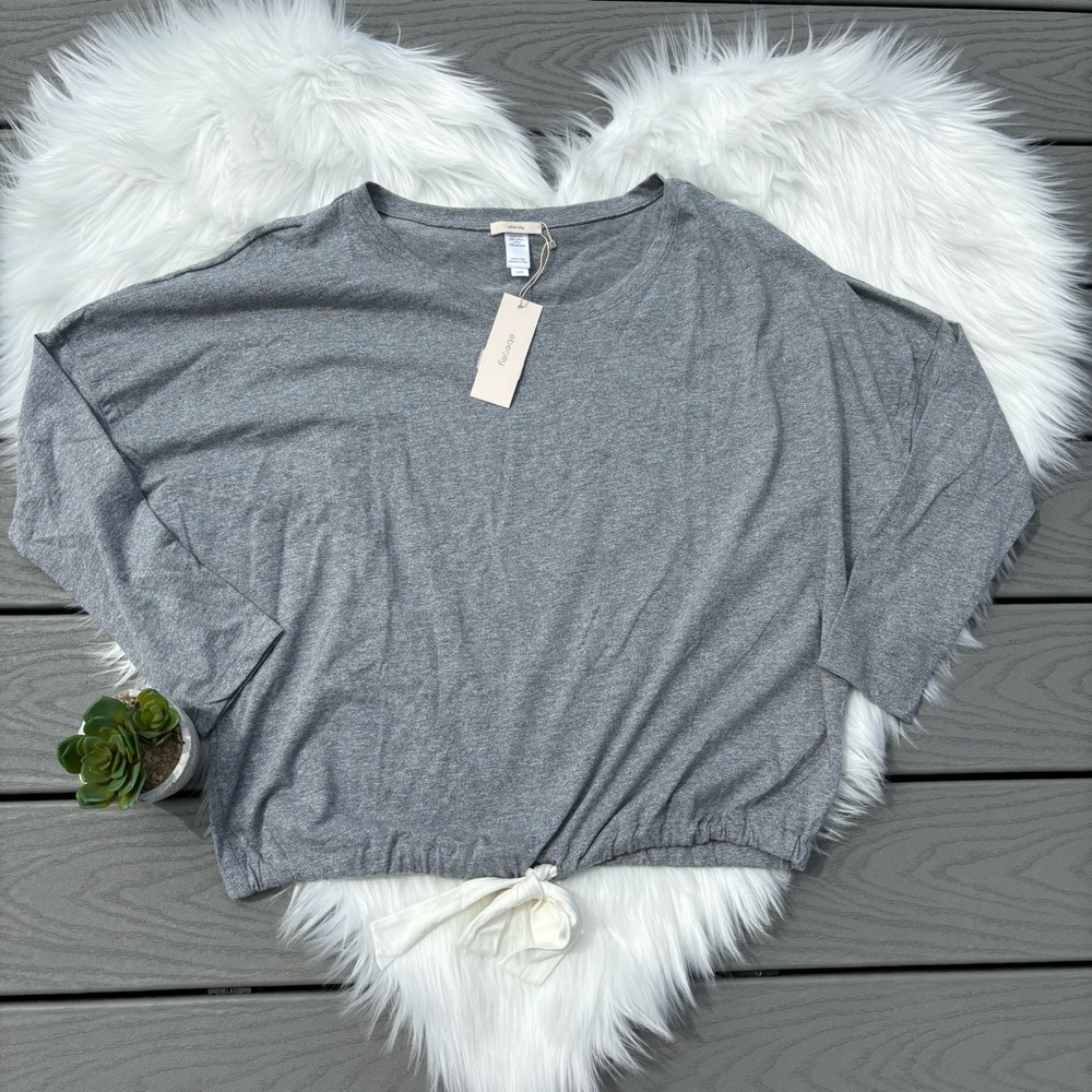 Everjey Gray Slouchy Long Sleeve Top